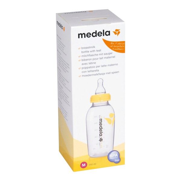 medela Biberon pour lait maternel 250 ml, tétine M, débit moyen