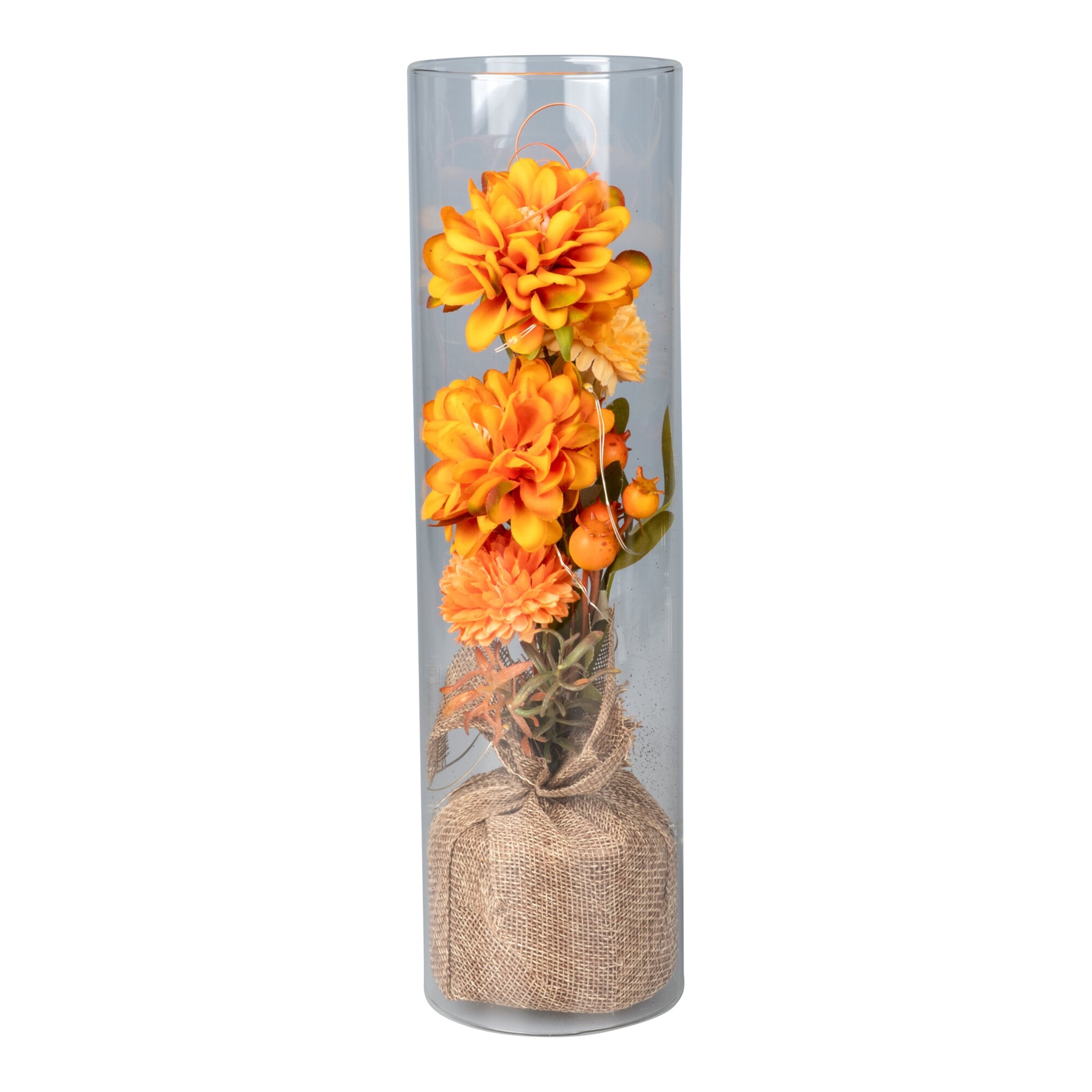 LED-Deko „Dahlien im Glas“