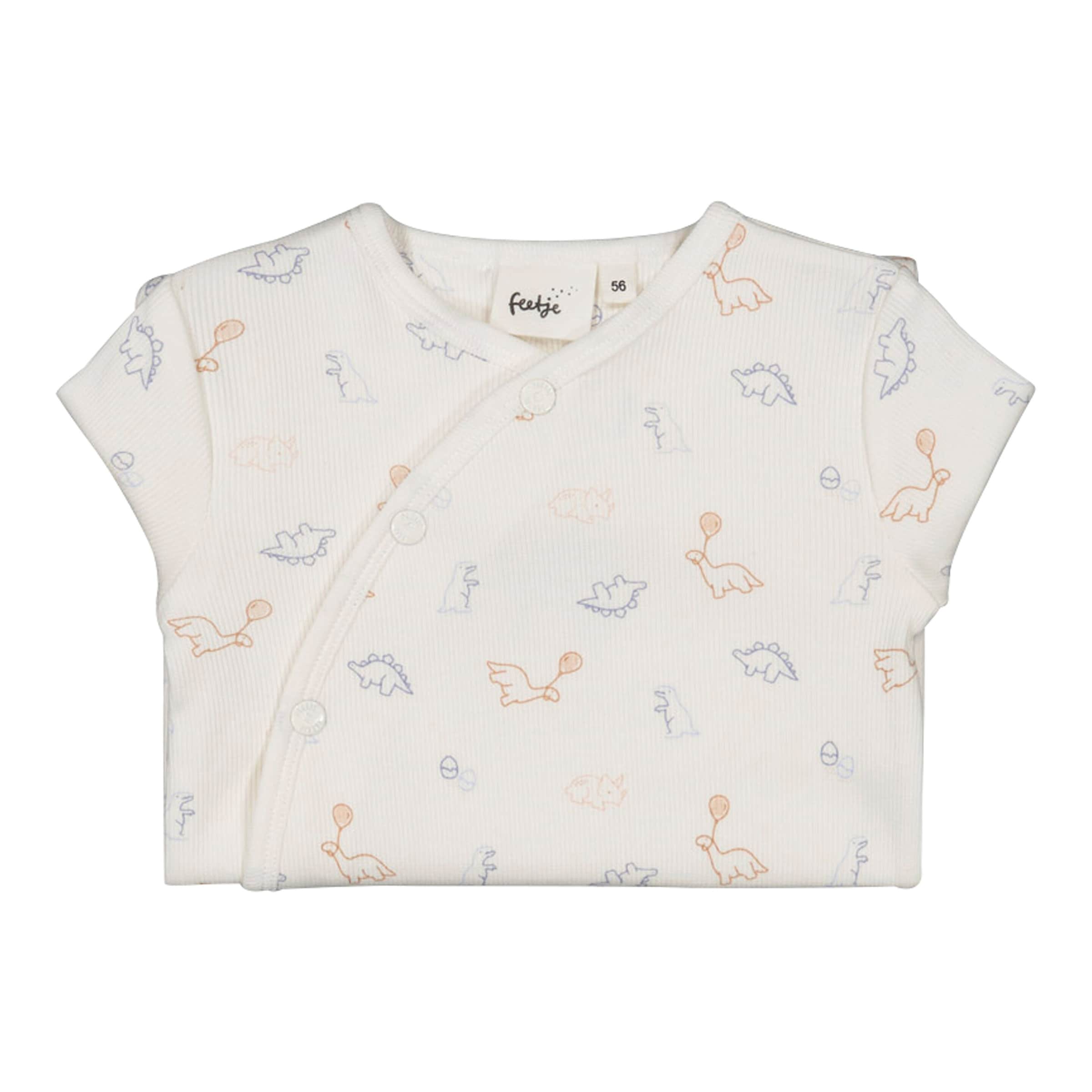 Schlafoverall mit Klappfuß Dinos Rippqualität