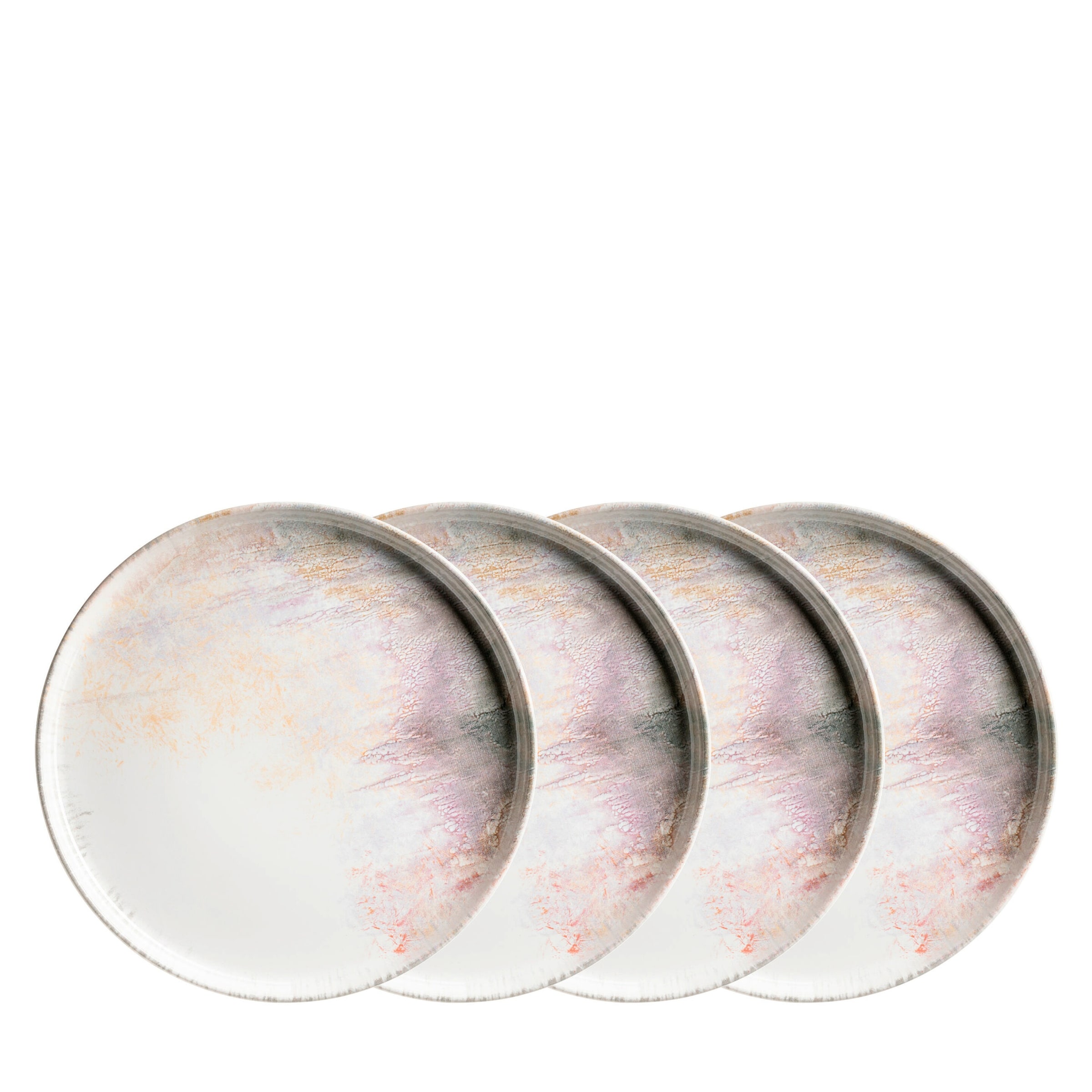 Dessertteller-Set, Steinzeug Aquarellia