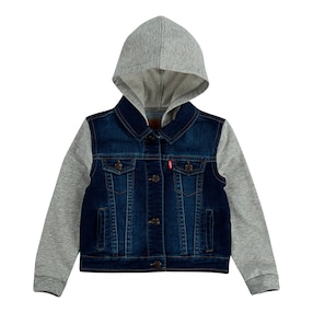 Veste en jean avec manches et capuche en molleton