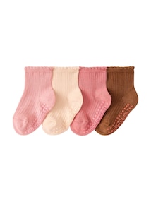 4er-Pack Baby Stoppersocken, Mix mit Bio-Baumwolle BASIC