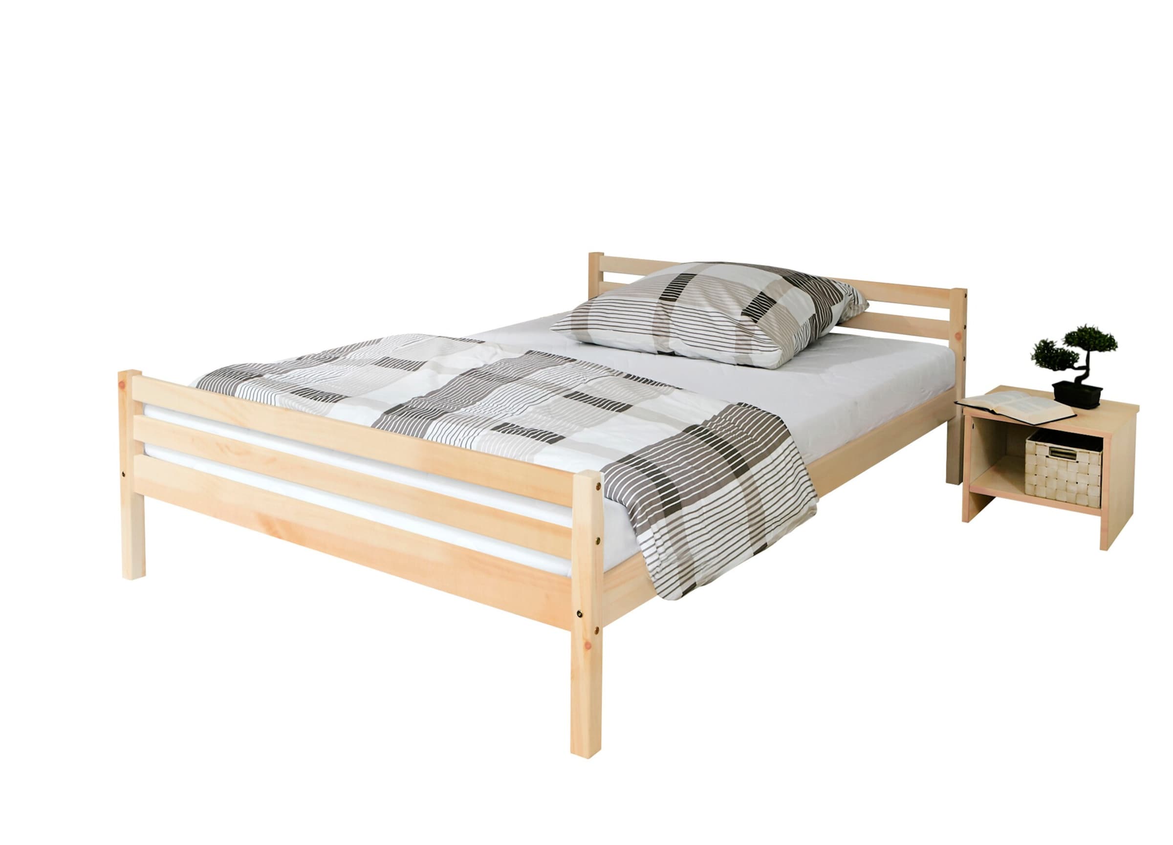 Ticaa Einzelbett Doppelbett Nadine 140x200 Kiefer