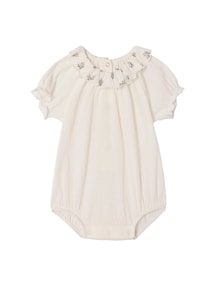 Baby Body mit kurzen Puffärmeln und Rüschenkragen