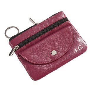 Pochette à clés en cuir personnalisation avec initiales