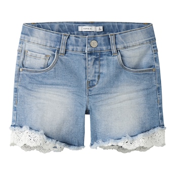 Short en jean dentelle