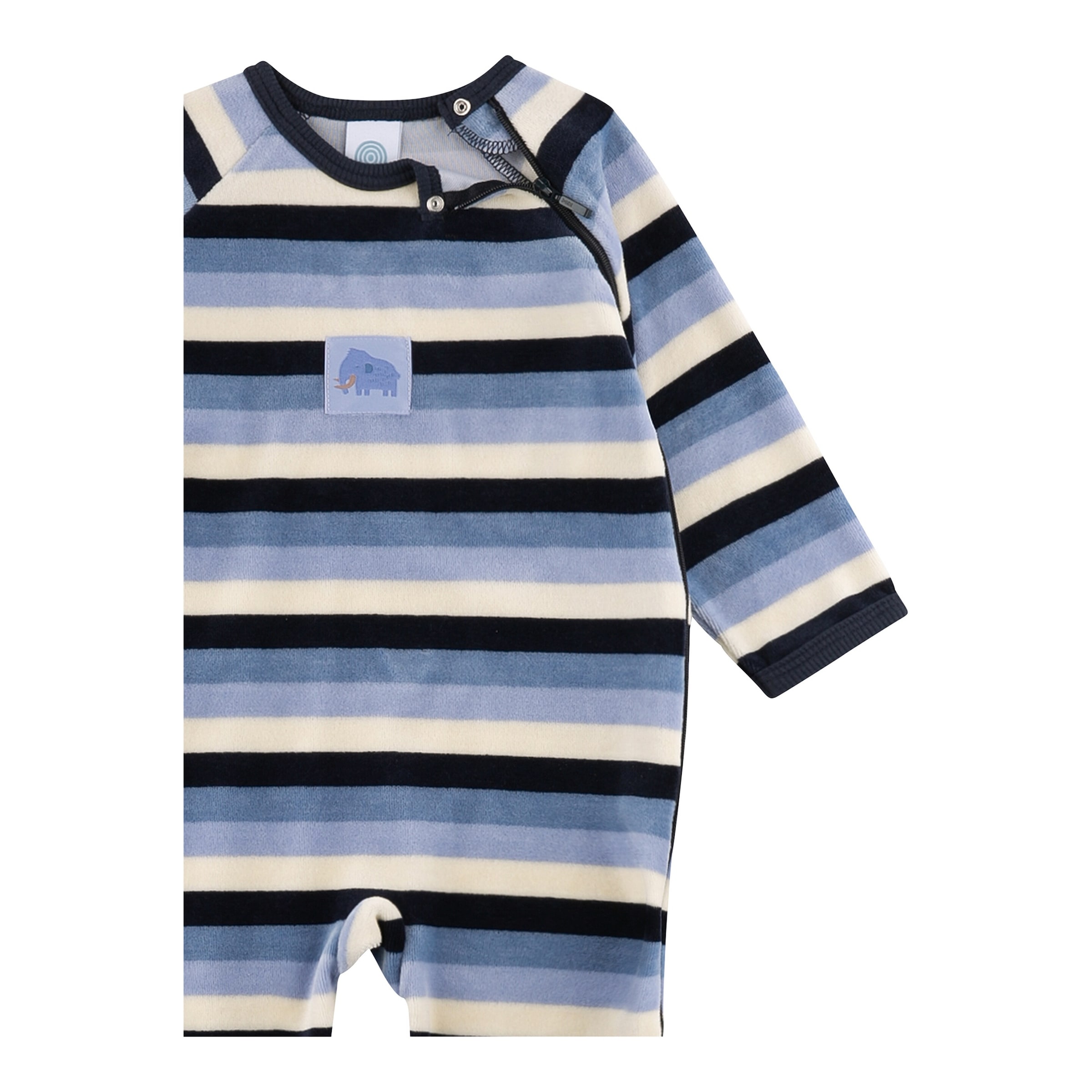 Nicki-Schlafoverall mit Fuß Ringel