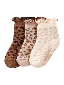3er-Pack Baby Socken Mädchen, Leopardenmuster