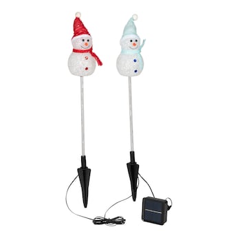 Solar-Gartenstecker "Schneemänner", 2 Stück