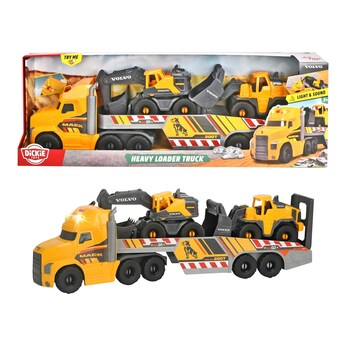 Schwertransporter Mack Heavy Loader Truck mit 2 Volvo Baustellenfahrzeugen