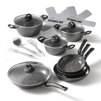 STONELINE CERAMIC Kochgeschirr-Set 16-teilig 18/20/24/28 | mit Deckeln