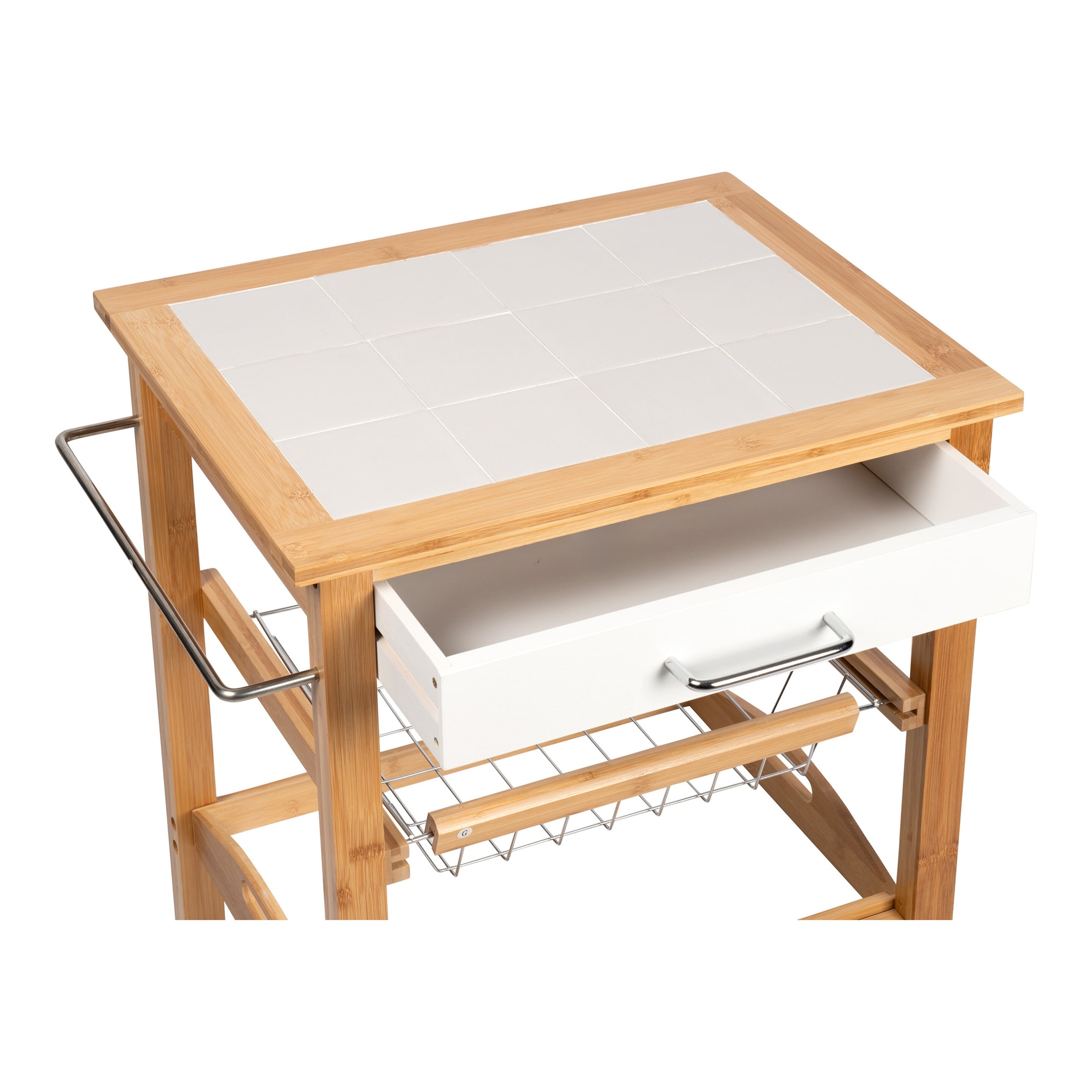 Bambus-Küchen- und Servierwagen