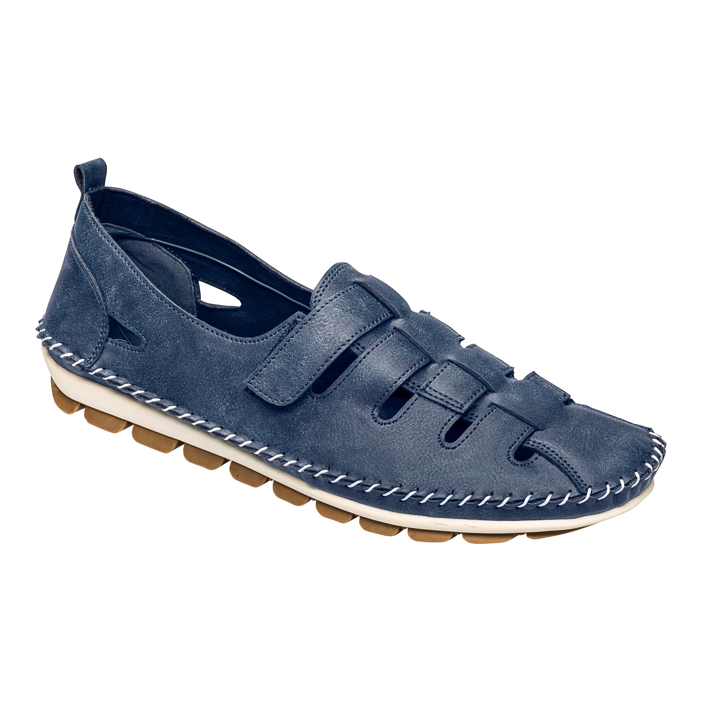 Bequem-Slipper „Bianca“ weiss blau 42 Damen