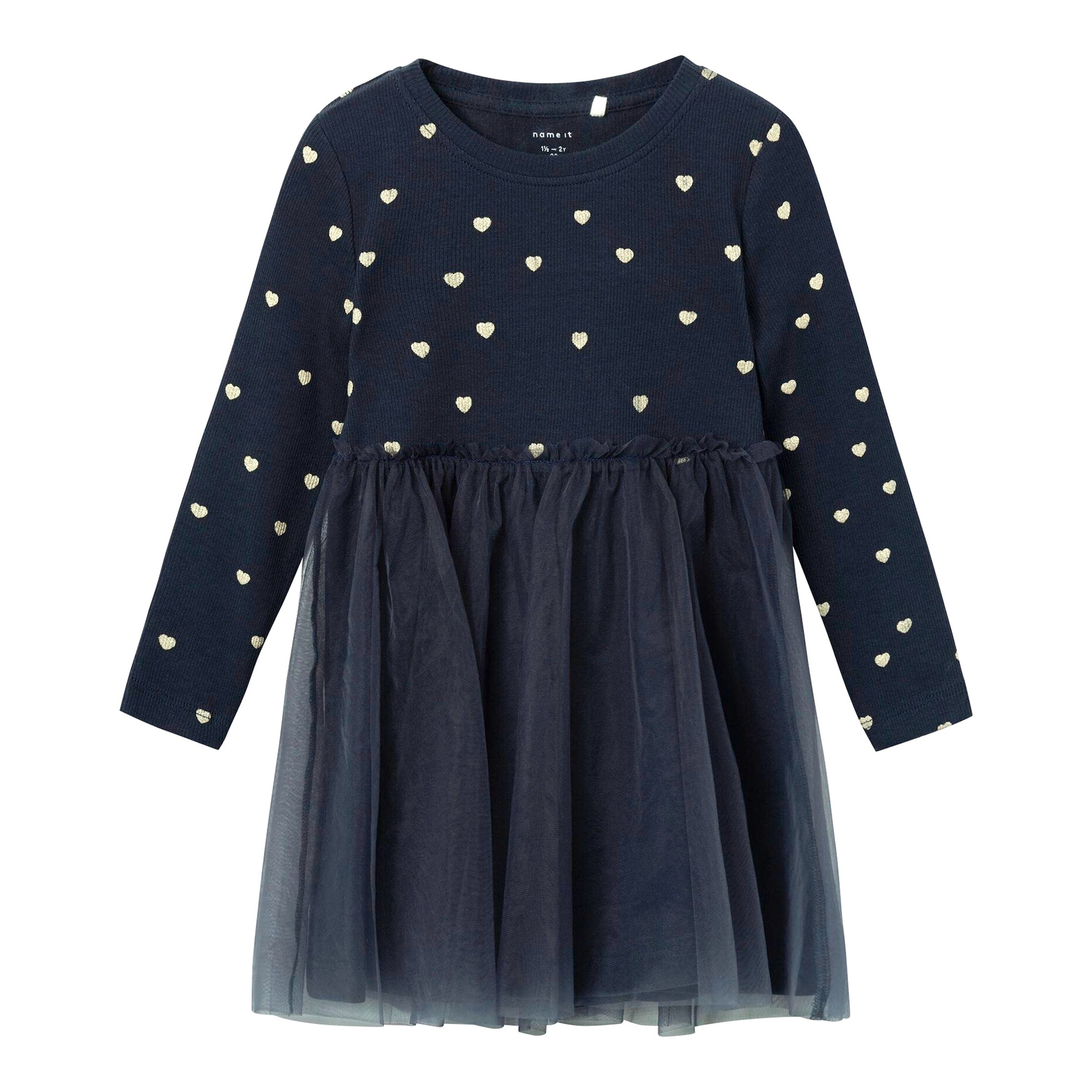 Name It Kleid langarm mit Tüllrock Herzen