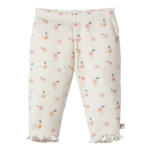 Pantalon en maille piquée gaufrée fleurs