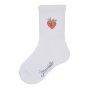 Chaussettes matière côtelée fraise