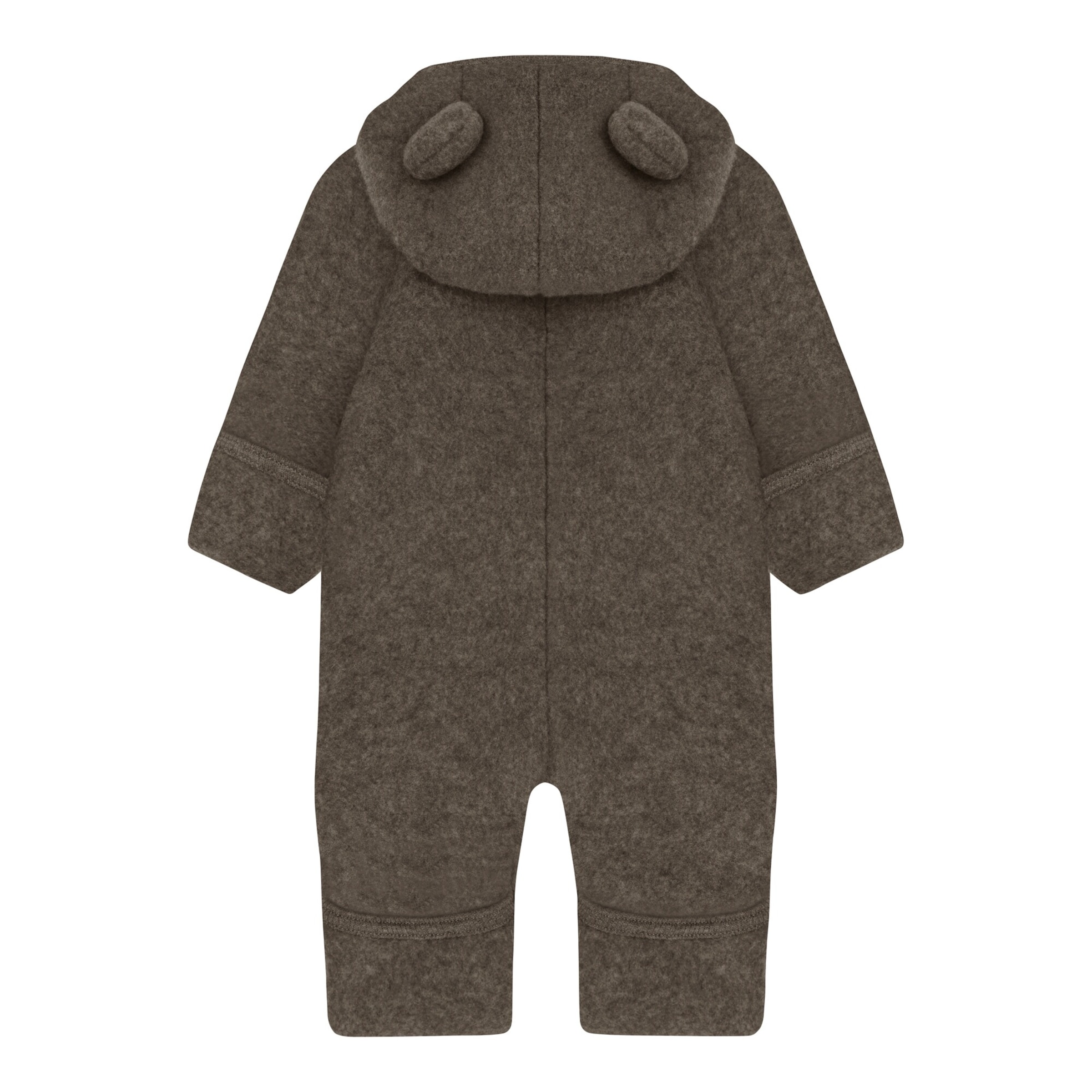 Huttelihut Wollfleece-Overall mit Klappbündchen und Kapuze mit Ohren Merinowolle