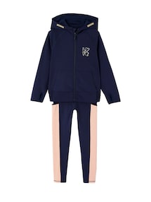 Mädchen Sport-Set: Kapuzensweatjacke & Leggings aus Funktionsmaterial