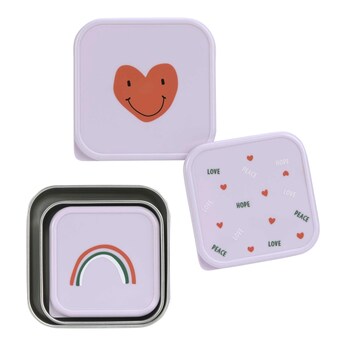 3tlg. Set Edelstahl Snackbox Happy Rascals