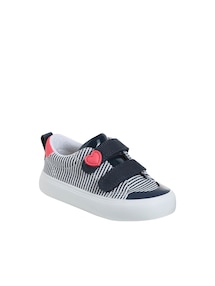 Gestreifte Baby Stoff-Sneakers mit Klett