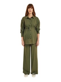 2-teiliges Loungewear-Set für Schwangerschaft und Stillzeit, Leinen-Optik