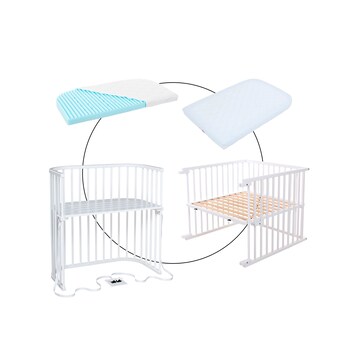 Bundle Beistellbett Boxspring inkl. Matratze MediTex® und Kinderbettumbausatz inkl. Matratze MediTex® extraluftig