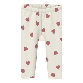 Legging coeurs matière côtelée