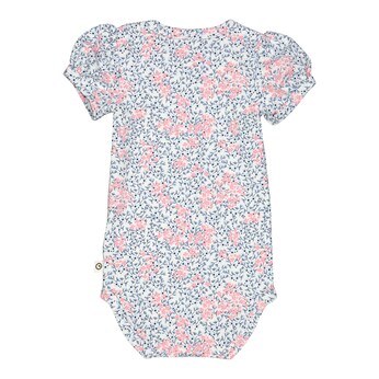 Body kurzarm Puffärmel Blumen
