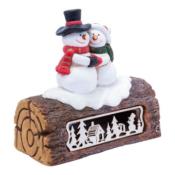 LED-Dekofigur „Schneemann-Pärchen“