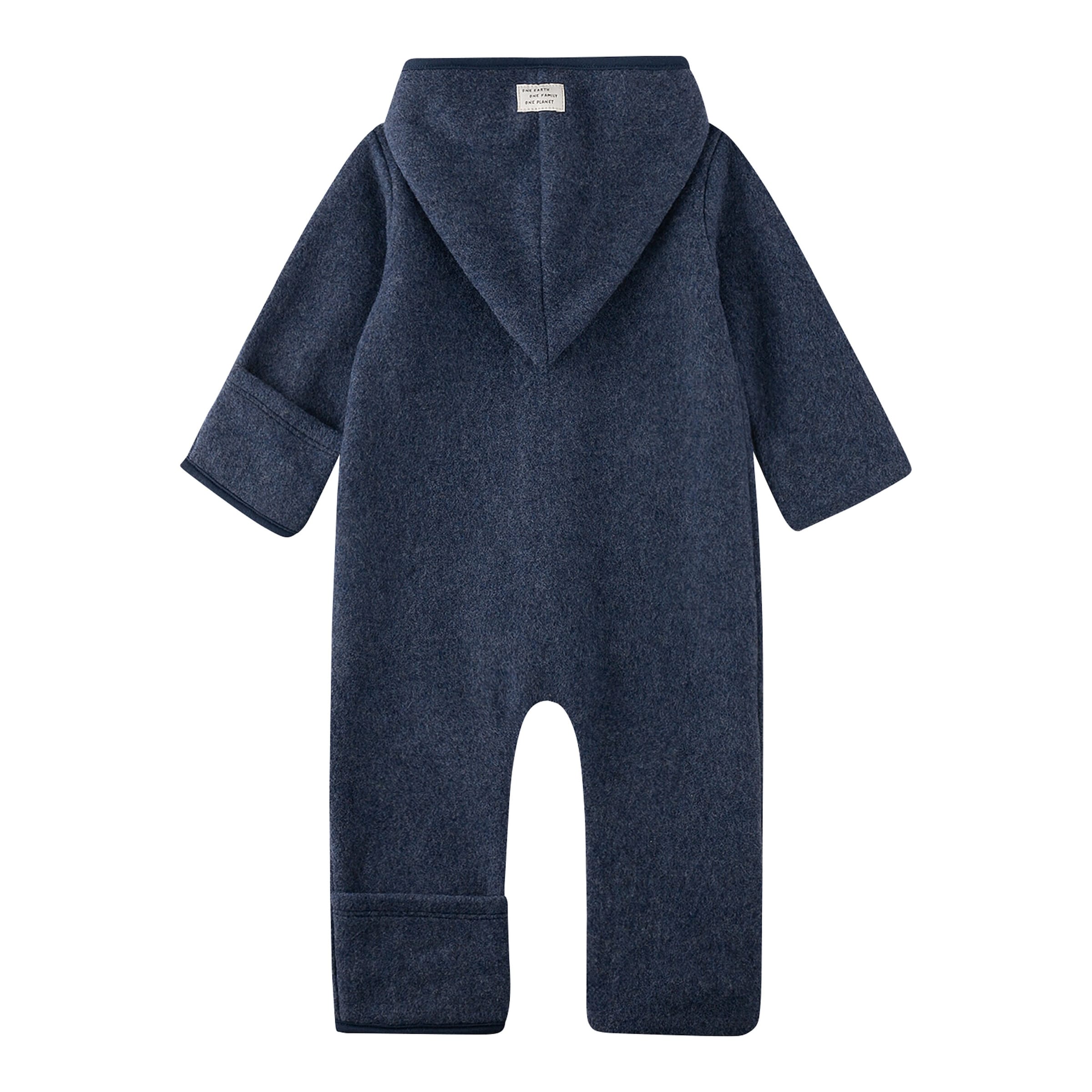 Sanetta Wollfleece-Overall mit Kapuze Klappbündchen