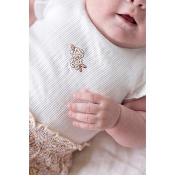 Krepp-Kleid Flügelarm Blumen Rippqualität