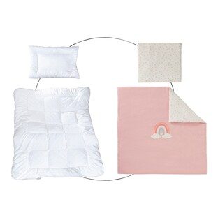 Bundle Baby-Betten-Set inkl. Bettwäsche Regenbogen 80x80 cm