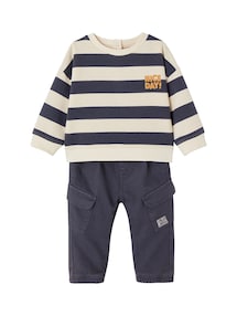 Jungen Baby-Set: gestreiftes Sweatshirt & Cargohose
