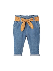 Mädchen Baby Jeans mit Stoffgürtel