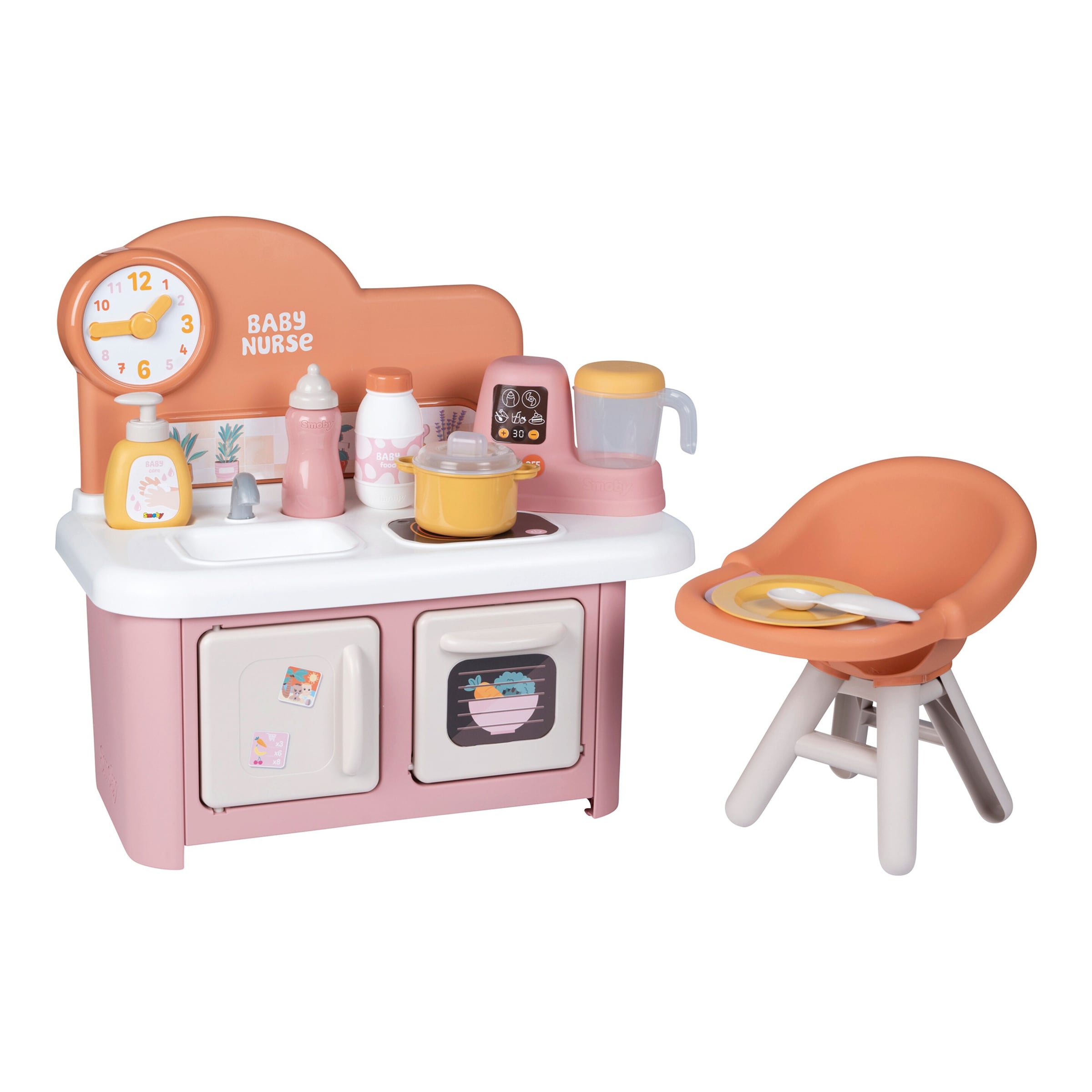 Smoby Puppenküche + Hochstuhl Baby Nurse
