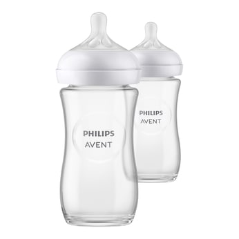 Lot de 2 biberons Natural Response, verre, 240 ml, à partir d’1M