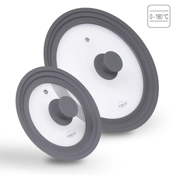 STONELINE Universal Glasdeckel Set 16/18/20 und 24/26/28 | Grau