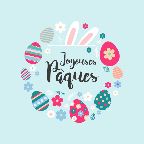 Joyeuses Pâques - bleu