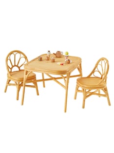 Kinderzimmer-Set: 2 Stühle & Tisch aus Rattan BOHO