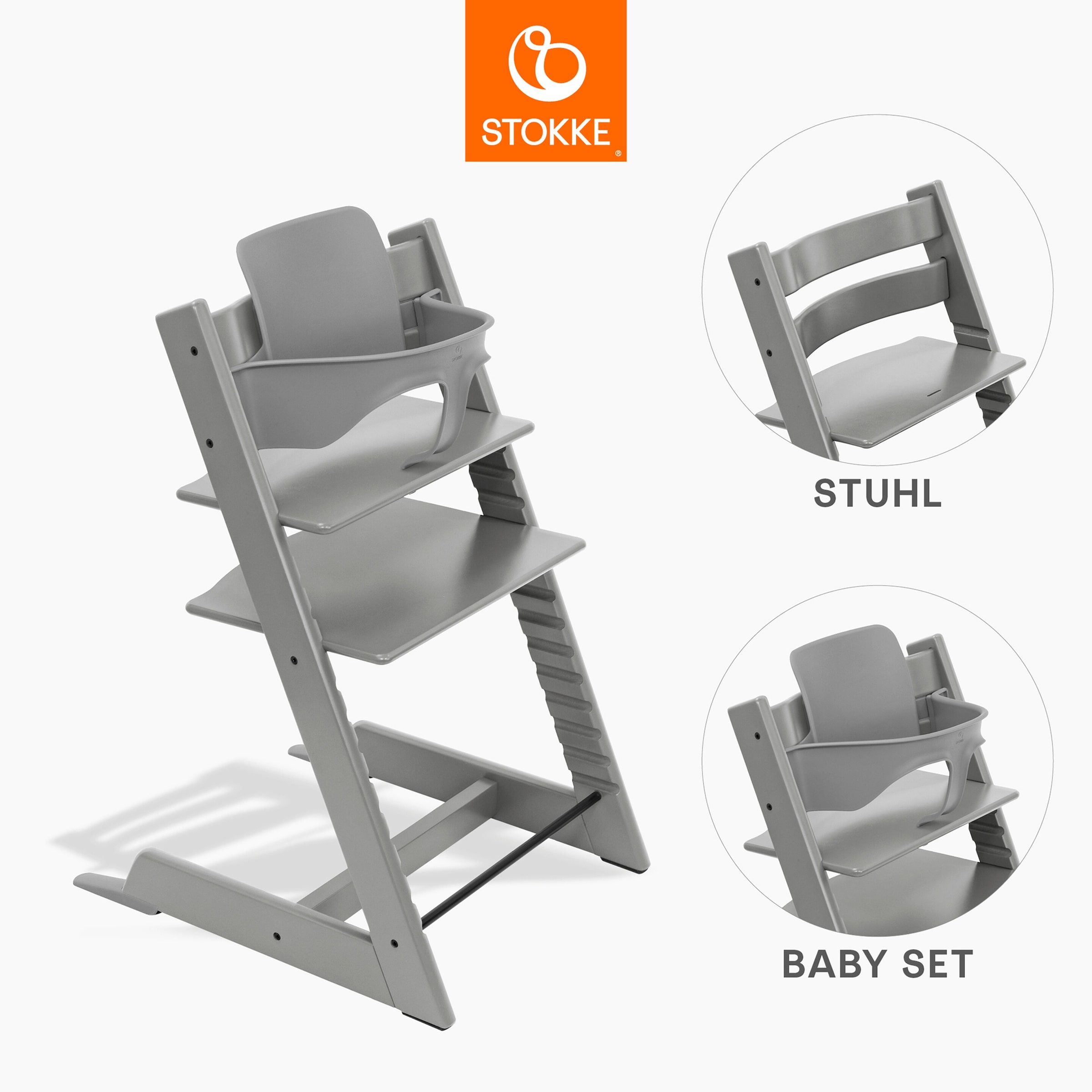 Stokke® Tripp Trapp® Bundle Treppenhochstuhl inkl. Babyset