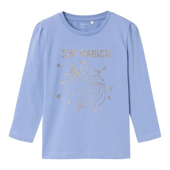 Shirt langarm Einhorn Glitzer
