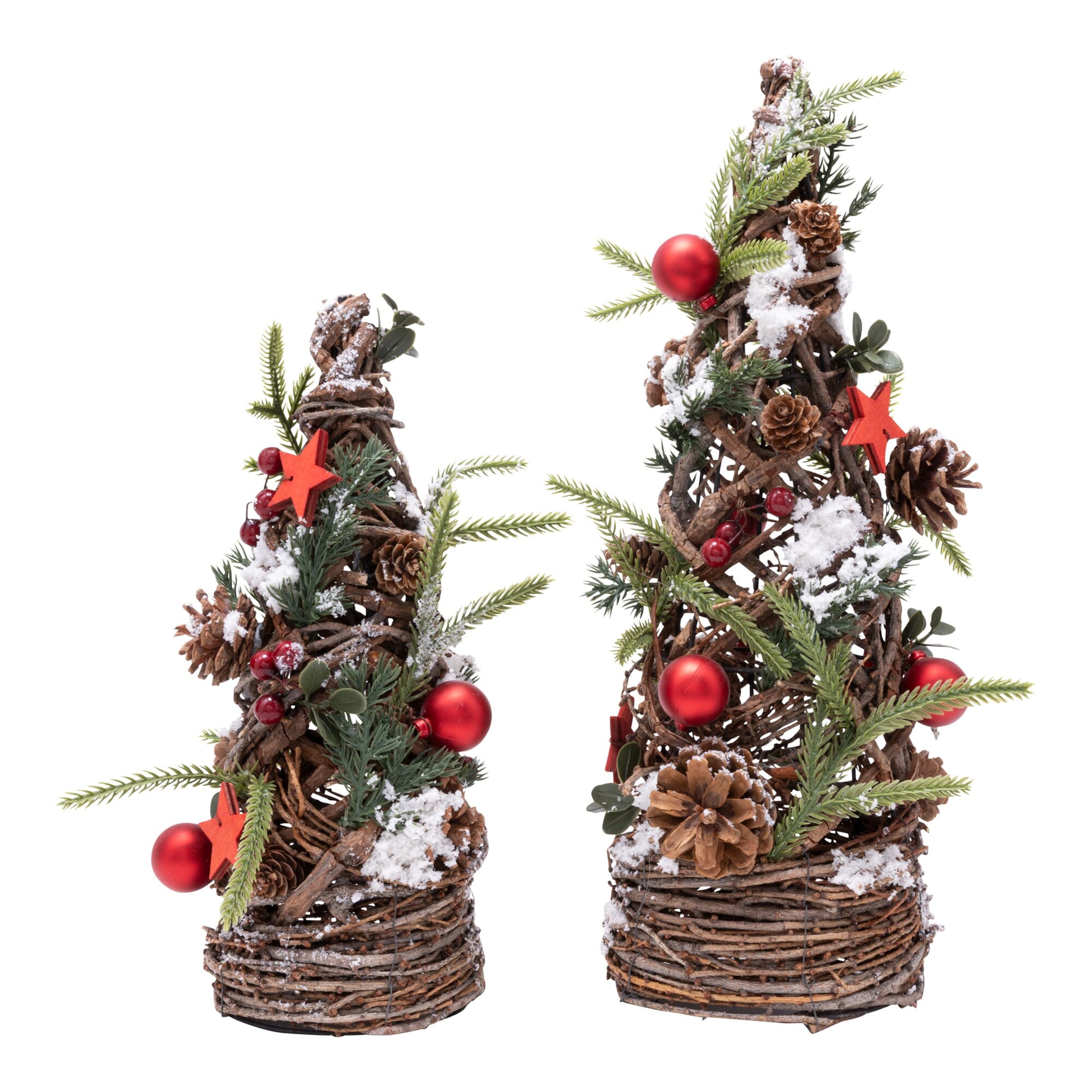 Dekofigur Christbaum-Set „Natur“, 2-teilig