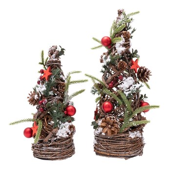 Dekofigur Christbaum-Set „Natur“, 2-teilig
