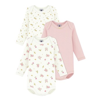 Lot de 3 bodys à manches longues fleurs