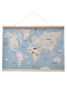 Kinderzimmer Weltkarte mit Aufhängung