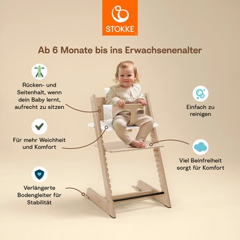 Bundle Treppenhochstuhl inkl. Sitzkissen Classic Heather Mauve und Babyset