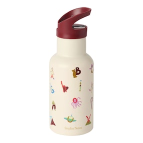 Edelstahl-Trinkflasche mit Strohhalm, 350ml