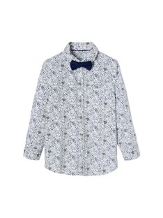 Jungen Hemd mit Fliege, Blumenmuster Oeko-Tex