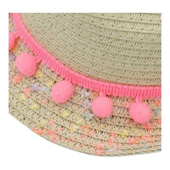 Strohhut mit Pompons