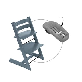 Ensemble complet chaise haute évolutive avec kit nouveau-né Deep Grey